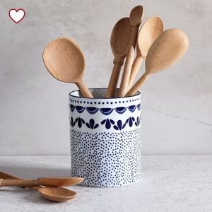West Elm Scalloped Utensil Crock